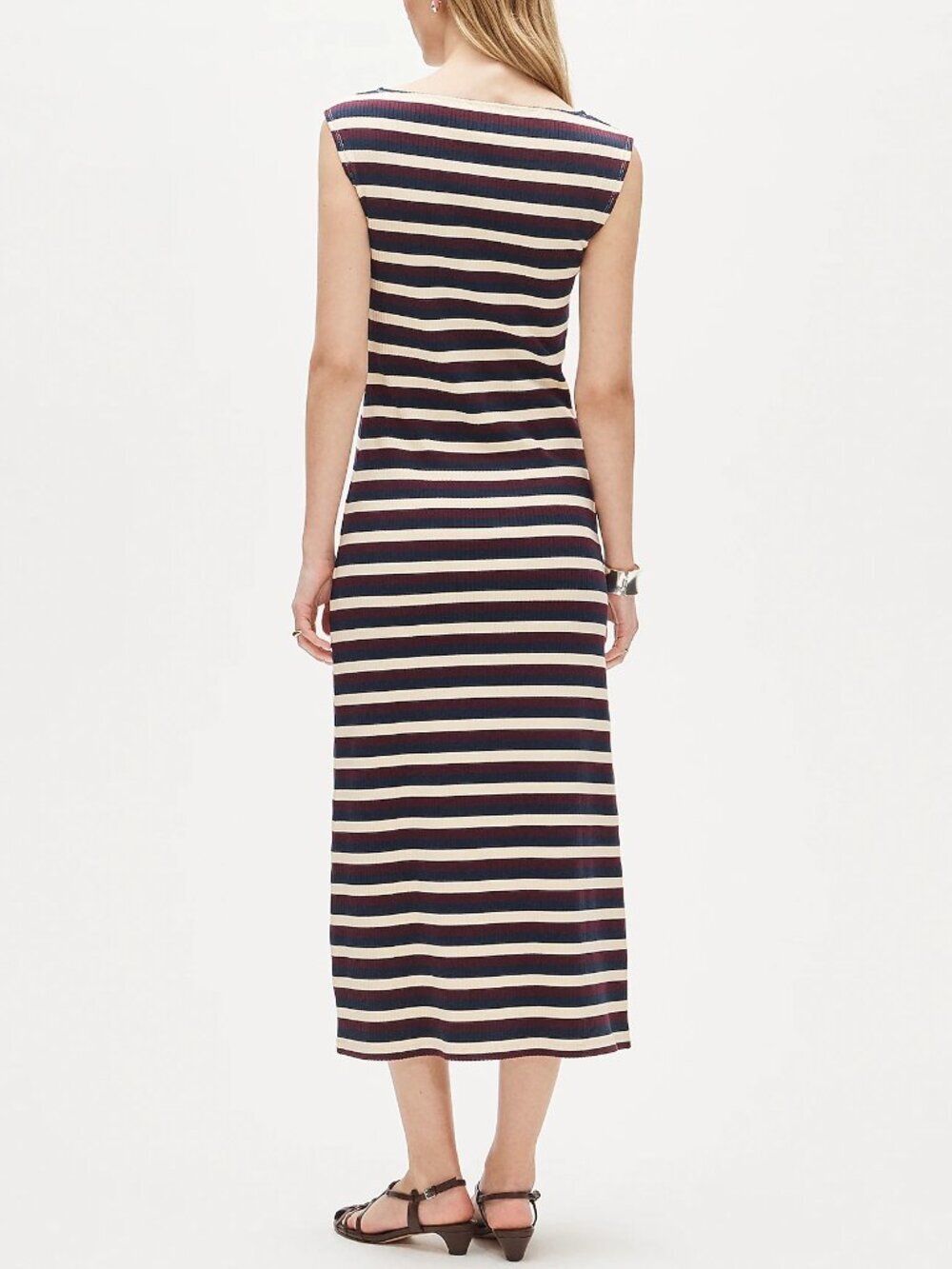 J.Crew Knit Boatneck Midi Dress in Stripe – Crosbystripe Candleligh – Size S – N - Picture 2 of 4